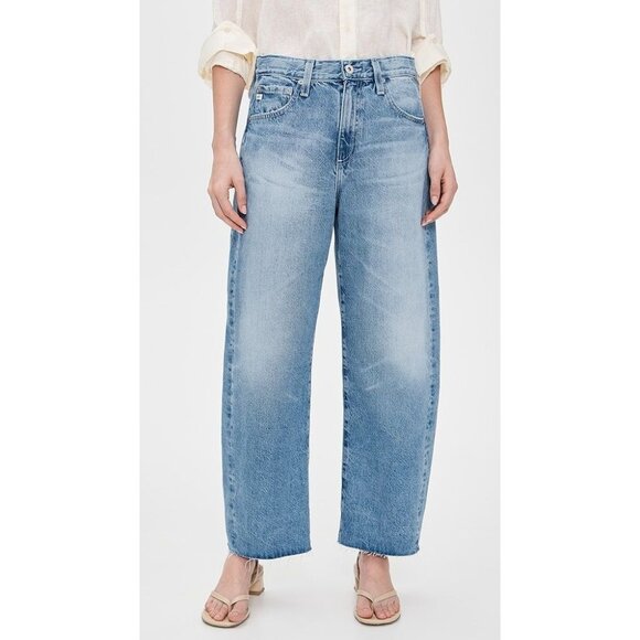AG Adriano Goldschmied Hattie Crop High-Rise Barrel Jeans Womens 26 Contemporary - Picture 1 of 9